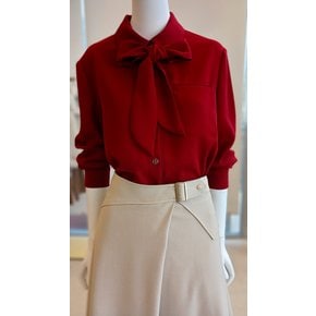 [여주점] [더 아이잗] 여성 기하학 프린트 타이  블라우스(IPAA0BL011)