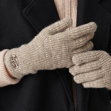 리끌로우 KNIT LOGO GLOVE OATMEAL