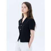 [Drama Signature]Open-collar Button Blouse_2color