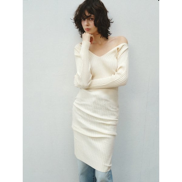 Merry Ribbed Knit dress_CTOP716(Ivory)