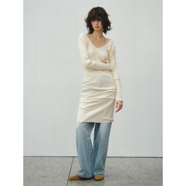 Merry Ribbed Knit dress_CTOP716(Ivory)