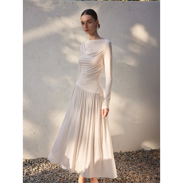 YY_Tencel kintted skirt_IVORY