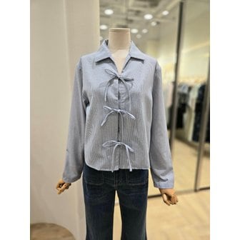 플라스틱아일랜드 [부산점] 오픈카라 리본  블라우스(PR2WB00863)