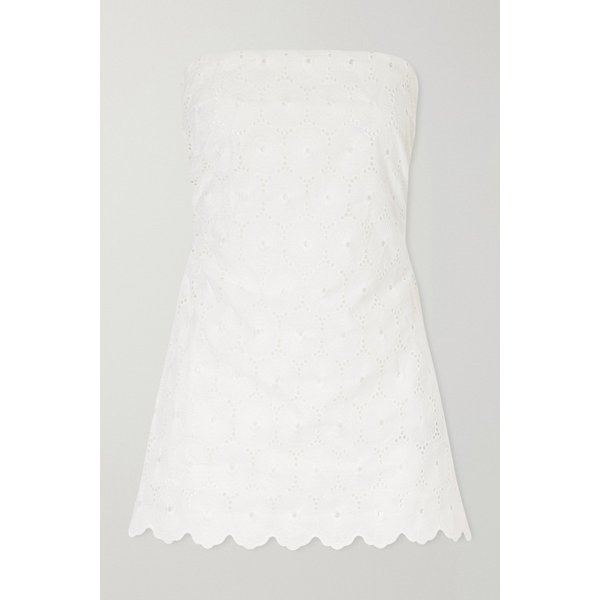 페이스풀 파미나 스트랩리스 스캘럽 브로더리 앵글레이즈 탑 화이트 46376663163058706