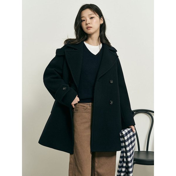 [B. my] 울 혼방 마치 코트  네이비 (BF5X30N01R)