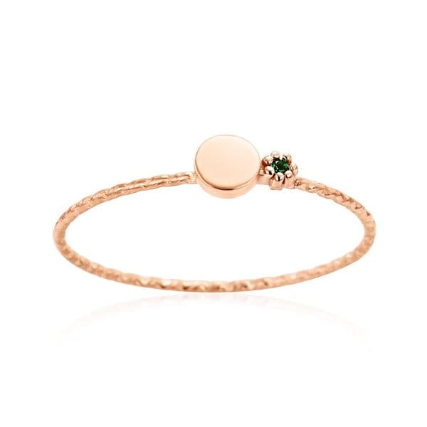 [비앤비골드] 14K 원형 플라워볼 각인 탄생석 커스텀 반지 SRS41938