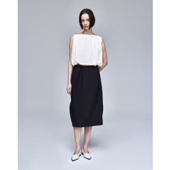 송지오 [파주점] [송지오우먼]송지오 슬랜트 플리츠 스커트 블랙 WH3SK325BK