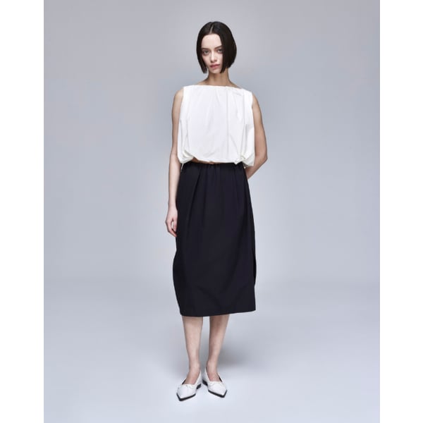 [파주점] [송지오우먼]송지오 슬랜트 플리츠 스커트 블랙 WH3SK325BK
