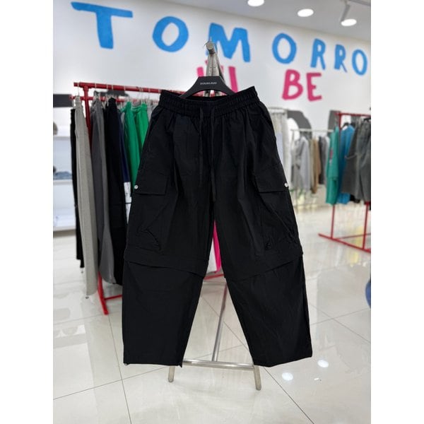 [여주점] 남여공용,무릎지퍼2WAY우븐팬츠,블랙JHZZ80427