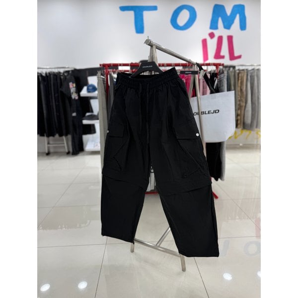 [여주점] 남여공용,무릎지퍼2WAY우븐팬츠,블랙JHZZ80427