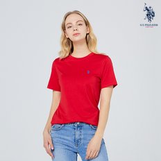 [U.S. POLO ASSN.] 여성 PIMA COTTON 라운드 티셔츠_RED