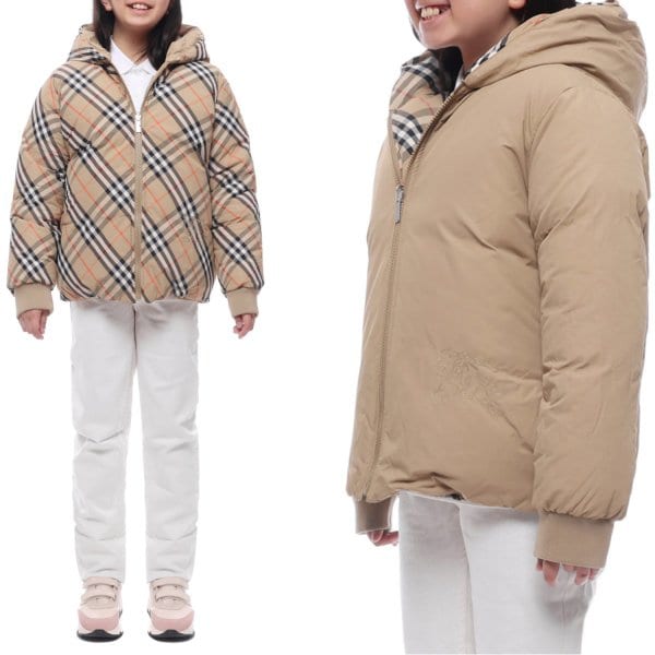 [부산점] 24FW 리버시블 체크 다운 패딩 (8092462 SAND 24F)