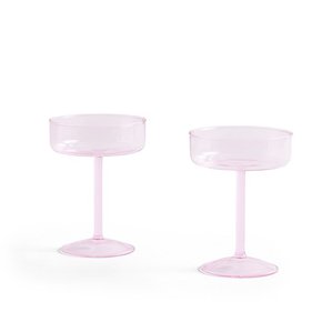 HAY 헤이 Tint Coupe Glass Set of 2 틴트 쿠프 글래스 2개 한 세트 핑크