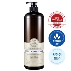 허니앤밀크밤 저자극 약산성 퍼퓸 바디워시 대용량 1000ml 베베머스크향