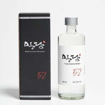  밀담 52도 360ml 단수수 럼 증류주 소주 착한농부 예천주(케이스포함)