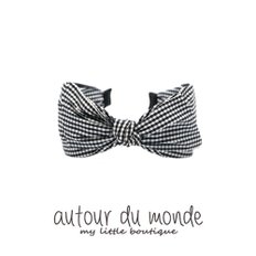 gingham check hairband (black)