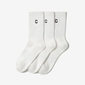 심볼로고 에센셜 삭스 3PACK 오프 화이트 CO2607TC10OW