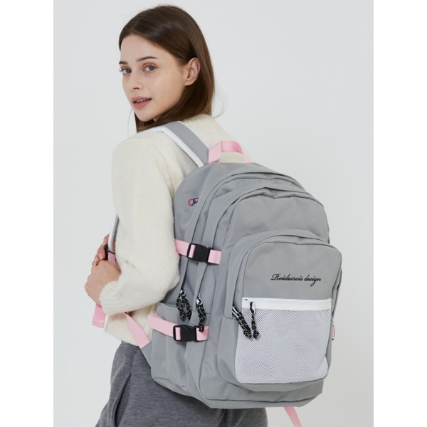 오 웁스 3D 포켓 메쉬 태극기 백팩 (그레이/핑크)