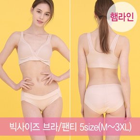 에어쿠션 햄라인 수유브라+햄라인 로우팬티 SET 임파선 3XL까지 빅사이즈