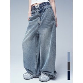88 벌룬 데님 새깅 팬츠_3COL