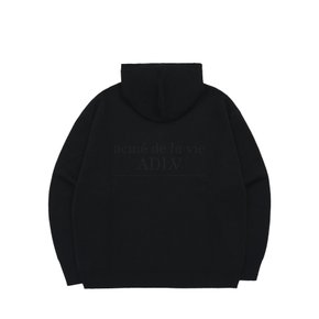 ROUND LOGO HOODIE KNIT BLACK 라운드 로고 후드 니트 블랙