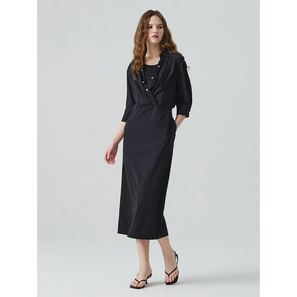 Urban Formal Slit Point Dress_Black