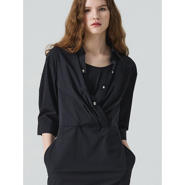 Urban Formal Slit Point Dress_Black