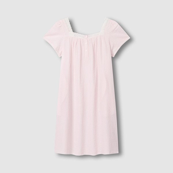 여 시어서커 셔링 반팔 파자마 원피스 J206203077065