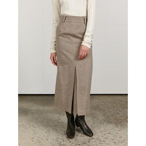 TOW FRONT TUCK WOOL SKIRT_2 COLOR