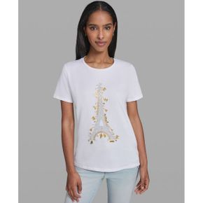 칼라거펠트 우먼 Eiffel Tower 로고 Short-Sleeve 티셔츠 - 화이트 26767440 1389578