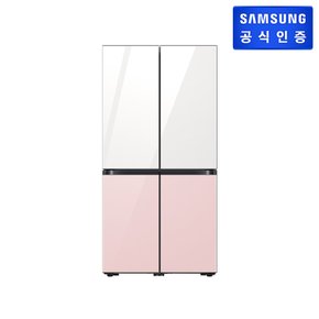 [쓱설치] BESPOKE 4도어 냉장고 RF85C90F155 (색상:글램화이트/글램핑크)