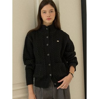 아워호프 Caroline Wool High-Neck Button Cardigan - Black