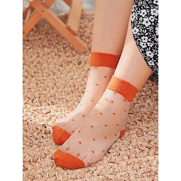 Dot Beach Color See-Through Socks (8color)