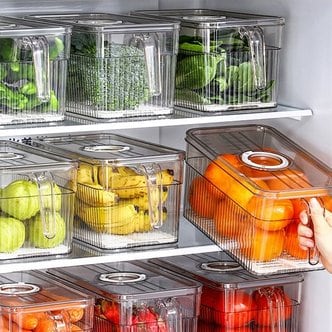  크린리빙 다이얼 냉장고 정리 트레이 소형 1+1 주방 야채 달걀 수납 채반 정리함 투명 보관용기