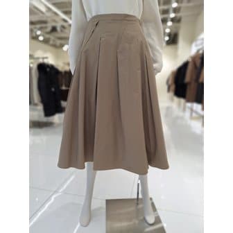 CC콜렉트 [부산점] [씨씨콜렉트] 뒷밴딩 핀턱 플레어 스커트 (E251MSD101)