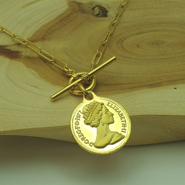 [가앤] 24k순금 엘리자베스 빅토리아 코인 목걸이 7.50g