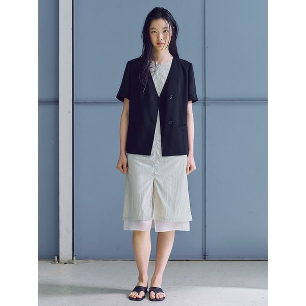 Collarless Regular Fit Jacket  Black (KE5511M035)