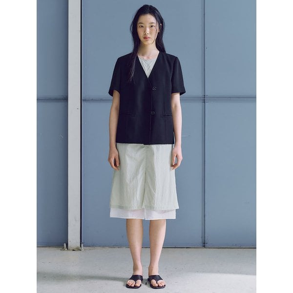 Collarless Regular Fit Jacket  Black (KE5511M035)