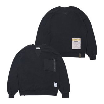 텐바이텐 INSIDEOUT OVERSIZED BIO-WASHED  CREWNECK V2 BLACK