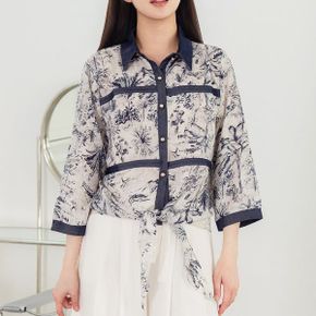 티엔 데님카라 썸머 패턴블라우스_P425730467