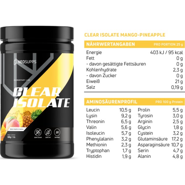 네오서프스 Neosupps 유청 단백질 파우더 망고-파인애플맛 500g