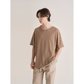 Linen Overfit T-Shirt (Kakhi-Beige)