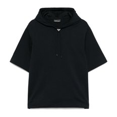 [해외배송] 엠포리오아르마니 네이비 블루 하이로우 헴 드로스트링 후드 EM001132 AF13488UB118