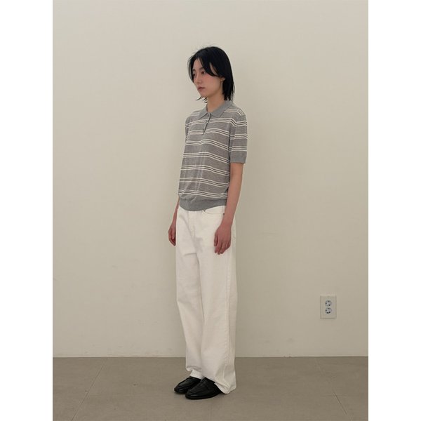 Multi Stripe Collar Knit_Grey