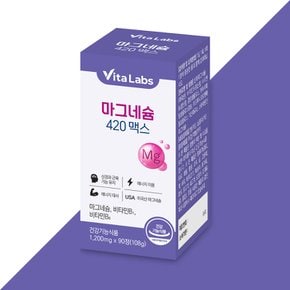 마그네슘 420 맥스 눈떨림 임산부 영양제 B1 B6 1200mg X 90정 1통