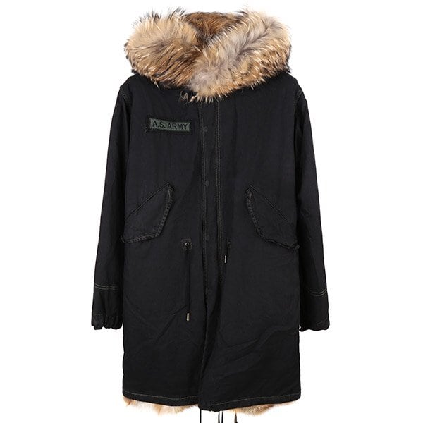 [부산점] [여성착용가능] 블랙 폭스 퍼 롱 야상 점퍼 Y1000L-R FOX/ZN 990