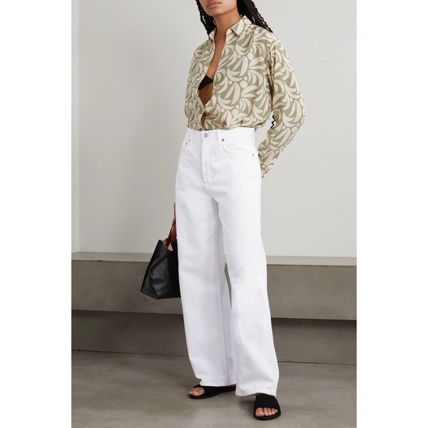 넷 서스테인 로우 슬렁 배기  보이프렌드 진 화이트 1647597306103681