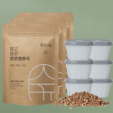 국내산 반영구 천연가습기 정화석 3kg+전용용기6개 자연기화식 부직포 가습제 만들기