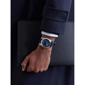 루미노르 블루 마레 핸드 와운드 44mm 가죽 시계 25458910981386309