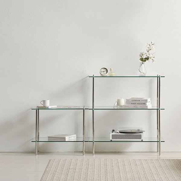 답답함 없는 인테리어 선반 거실장 80cm 2단(강화유리) WB628 (착불)